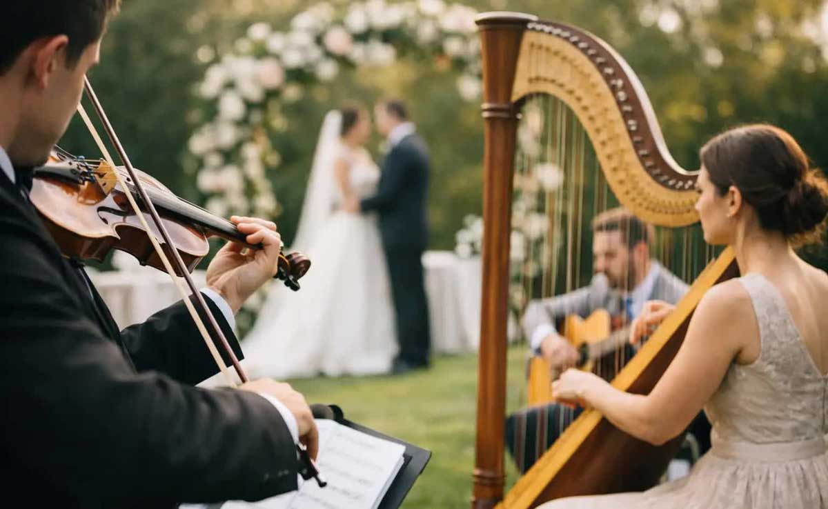 An Acoustic Duo Providing Ceremony Entrance Music