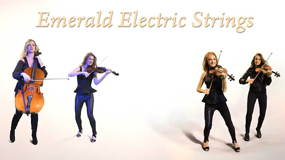 Emerald Electric String Quartet for Ceremony, Cocktail Hour, Dinner, and Wedding Reception