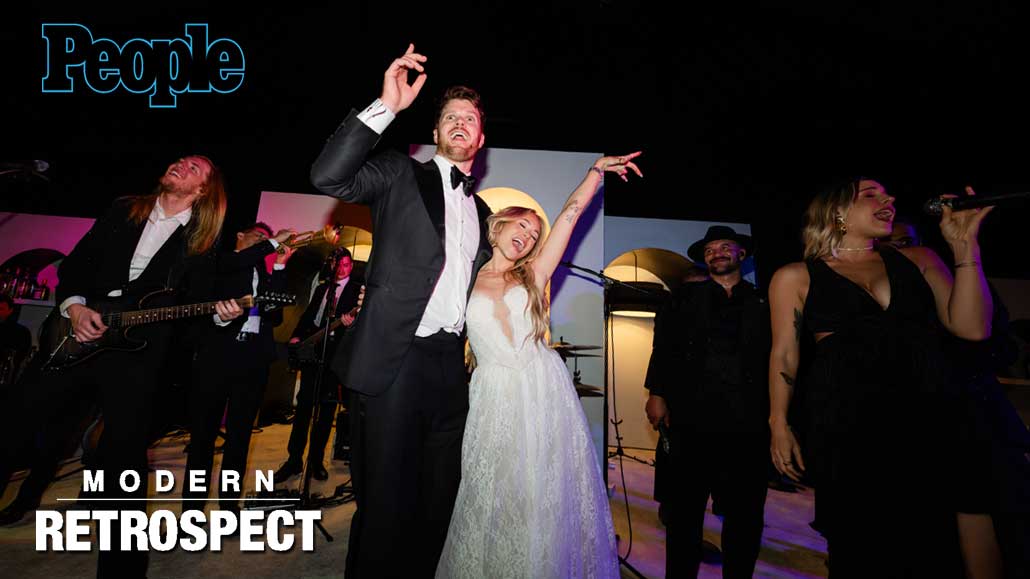 Modern Retrospect in People Magazine Performing at Celebrity Wedding