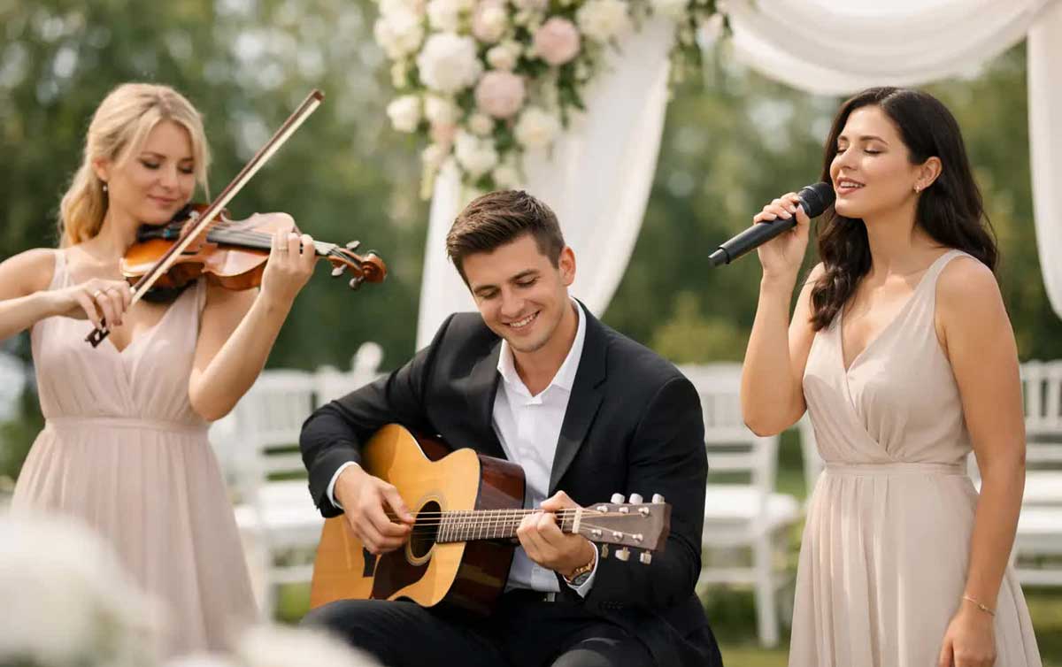 Violin, Acoustic Guitar, and Professional Vocalist Provide Wedding Music