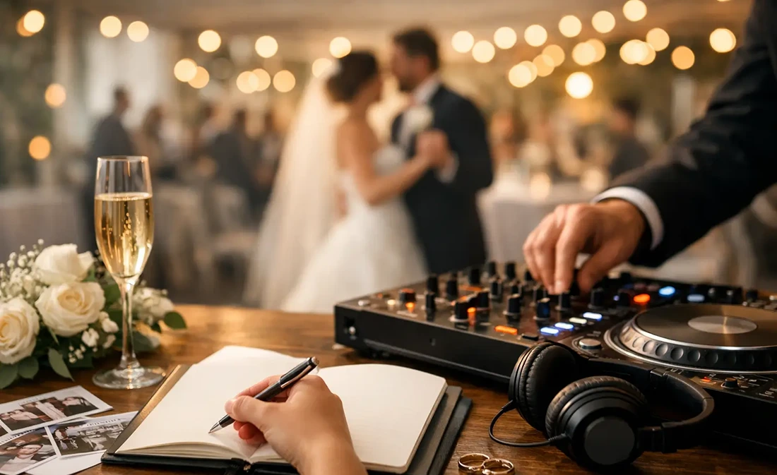 A Wedding Couple Dances to Reception Music they Planned