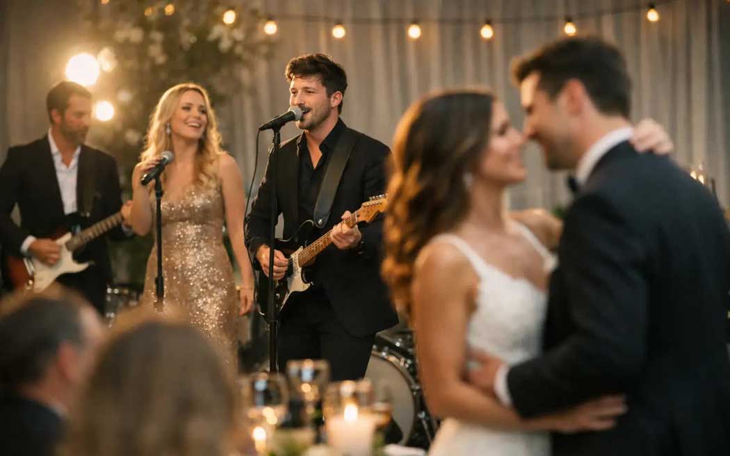 Wedding Music Band Performing at a Reception
